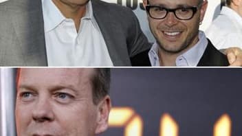 Les créateurs de Lost, Carlton Cuse (à gauche) et Damon Lindelof (en haut) et l'acteur Kiefer Sutherland, qui incarne l'agent Jack Bauer dans 24 Heures Chrono. A une journée d'intervalle, ces deux séries, qui figurent parmi les plus populaires fictions té