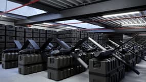 Centre de stockage des drones HX-2 produits par Helsing.