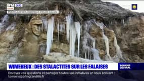 Wimereux: des stalactites font leur apparition sur les falaises avec la vague de froid