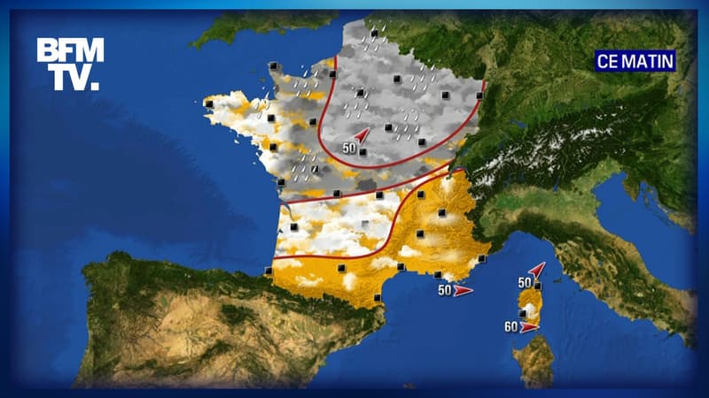 La météo du lundi 5 juillet: le Nord encore sous la pluie, du soleil dans le Sud