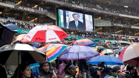 La foule rassemblée durant le discours de Barack Obama.