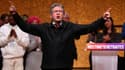 Le leader de La France insoumise Jean-Luc Mélenchon lors d'un meeting de la coalition de gauche Nupes le 16 février 2023 à Montpellier