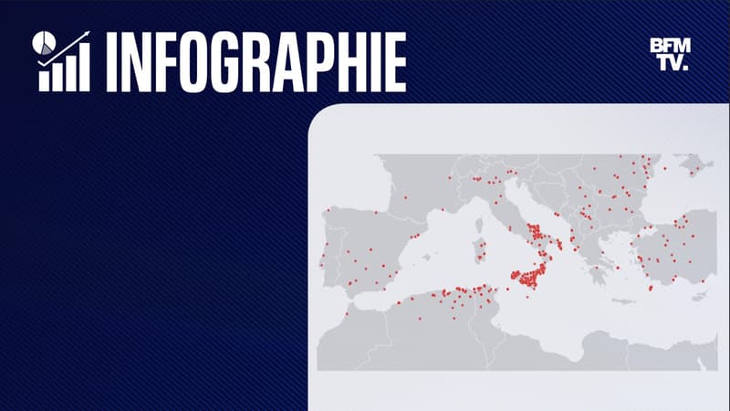 CARTE. Les pays du bassin méditerranéen touchés par des incendies
