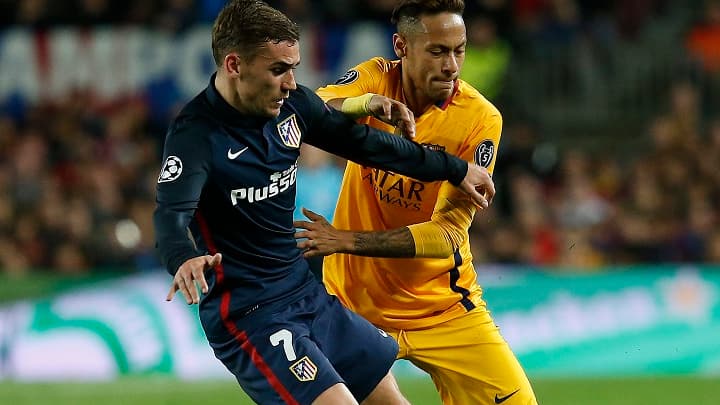 Neymar n'hésite pas à jouer des coudes avec Antoine Griezmann mais il "l'aime beaucoup".