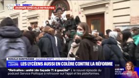 Mobilisation contre la réforme des retraites: des élèves bloquent le lycée Turgot à Paris