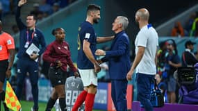 Giroud et Deschamps lors de France-Australie, à Al-Wakrah le 22 novembre 2022