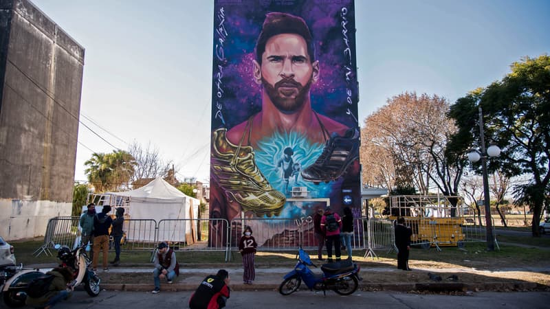 Argentine: une fresque géante de Messi dévoilée, dans le quartier de son enfance