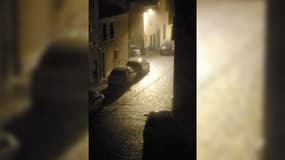 Fortes pluies à Saint-Laurent-de-la-Salanque, dans les Pyrénées-Orientales, dans la nuit du 7 au 8 novembre 2024