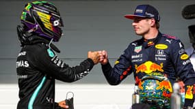 Lewis Hamilton et Max Verstappen
