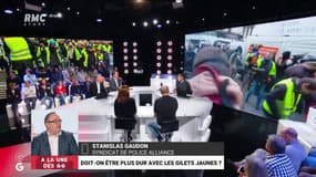 #GiletsJaunes "On demande davantage de fermeté dans les actes ! On a demandé qu'il y ait un fichier avec toutes les personnes interdites de manifestations !" Stanislas Gaudon syndicat d'@alliancepolice #GGRMC