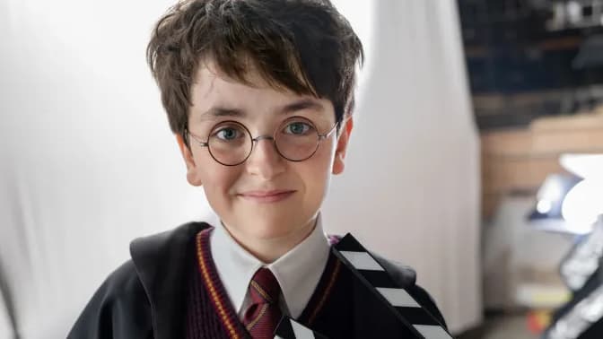 SÉRIE "HARRY POTTER": LES PREMIÈRES IMAGES DU TOURNAGE MONTRENT HAGRID ET LE JEUNE SORCIER DANS LES RUES DE LONDRES