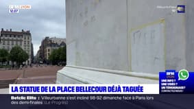 Bellecour: l'exaspération après la découverte de tags sur la nouvellement rénovée statue de Louis XIV 
