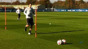 Zlatan Ibrahimovic ce matin à l'entraînement.