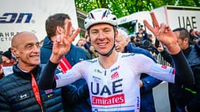 Tadej Pogacar, le 21 avril 2024, après sa deuxième victoire sur la Doyenne, Liège-Bastogne-Liège