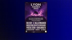 Une affiche de l'édition 2025 du festival Antifa Fest à Lyon, qui se déroule le 11, 12 et 13 décembre. 