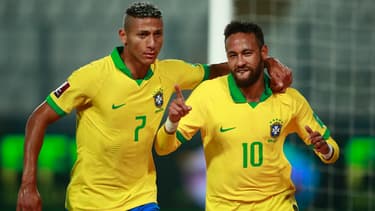 Richarlison et Neymar avec le Brésil en 2020