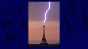 La foudre a frappé la Tour Eiffel dimanche 