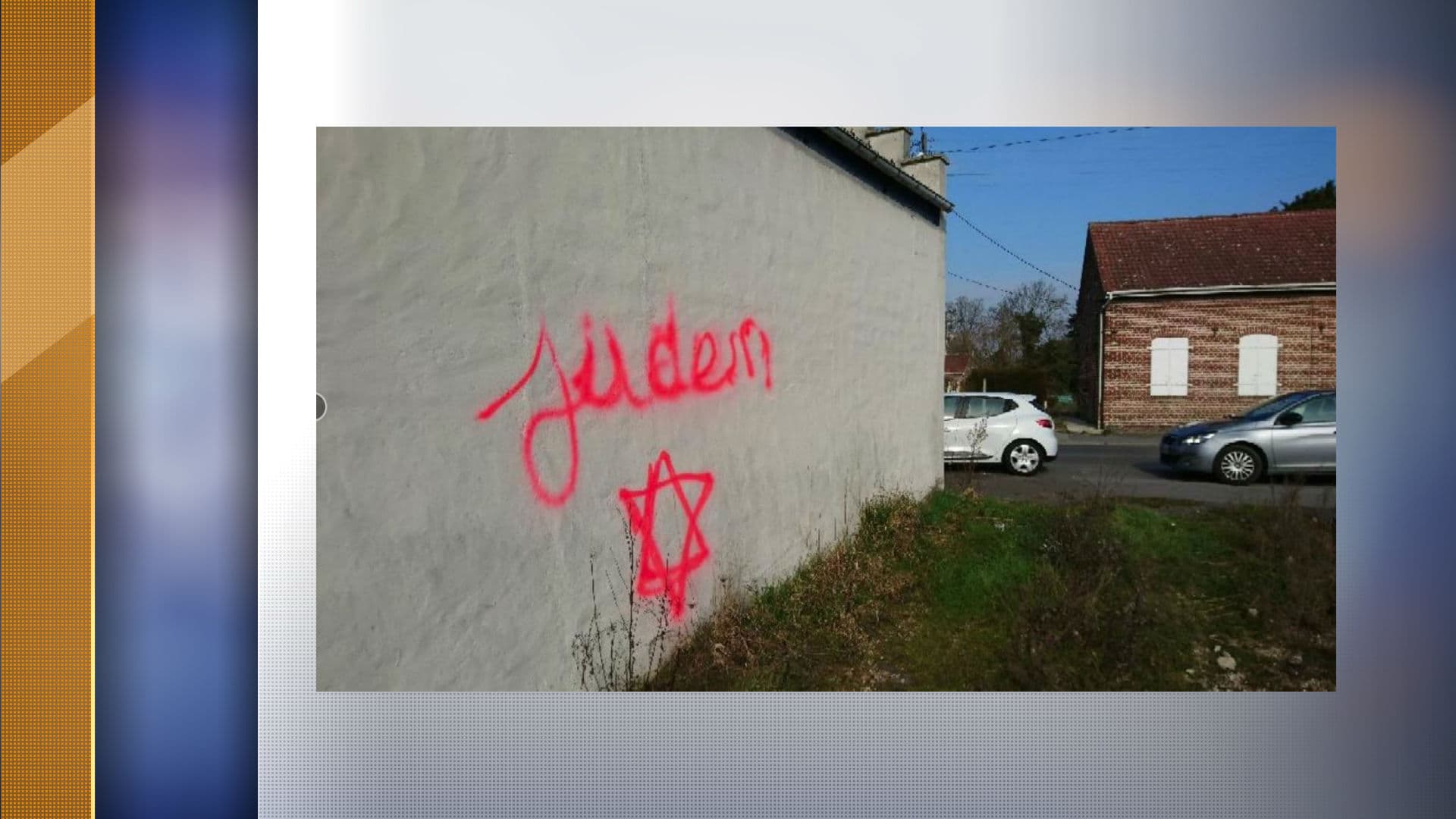 L'inscription antisémite a été découverte jeudi matin sur la façade d'une maison de la commune de Wallers. L'inscription antisémite a été découverte jeudi matin sur la façade d'une maison de la commune de Wallers.