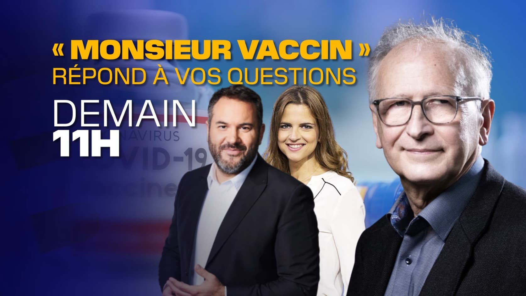 Alain Fischer est l'invité de BFMTV ce vendredi 21 mai à 11h. Alain Fischer est l'invité de BFMTV ce vendredi 21 mai à 11h.