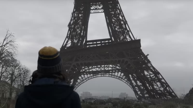 De nombreux monuments apparaissent dans cette bande-annonce, dont une Tour Eiffel en piteux état.