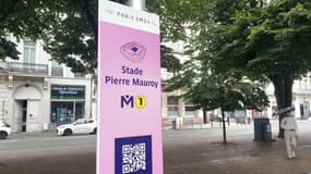 L'entrée d'une station de métro pour les JO 2024.