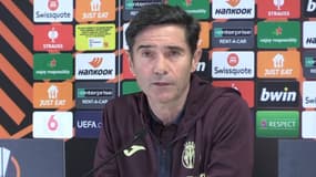Marcelino en conférence de presse, à Marseille le 6 mars 2024