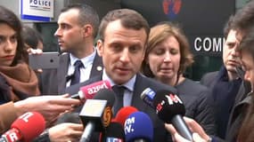Emmanuel Macron, candidat En Marche! à la présidentielle, à Paris dans le XXe arrondissement, 13 mars 2017.
