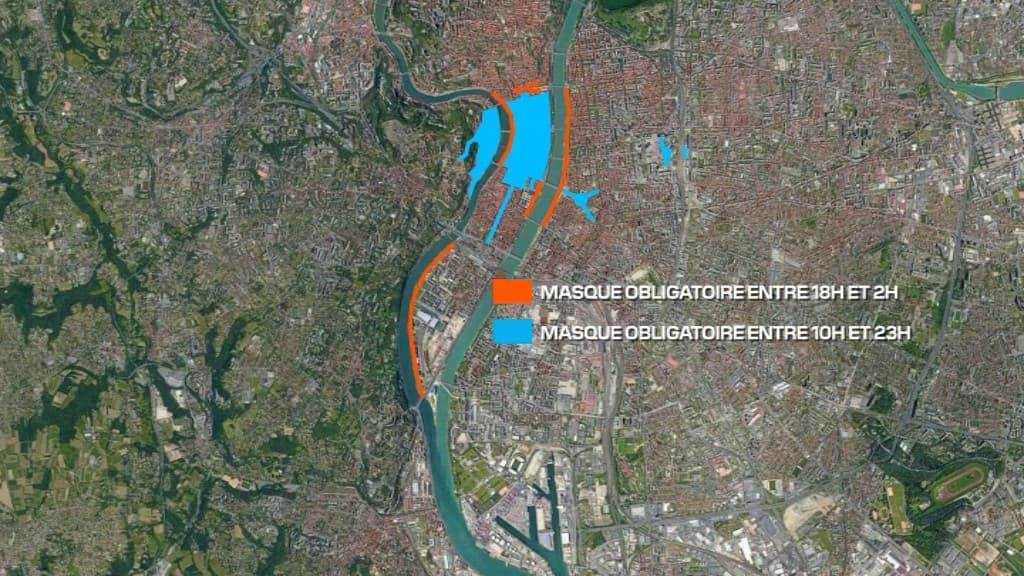 La carte des zones où le masque devient obligatoire.