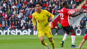 Takumi Minamino avec Liverpool contre Southampton, le 17 mai 2022