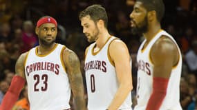 LeBron James, Kevin Love et Kyrie Irving