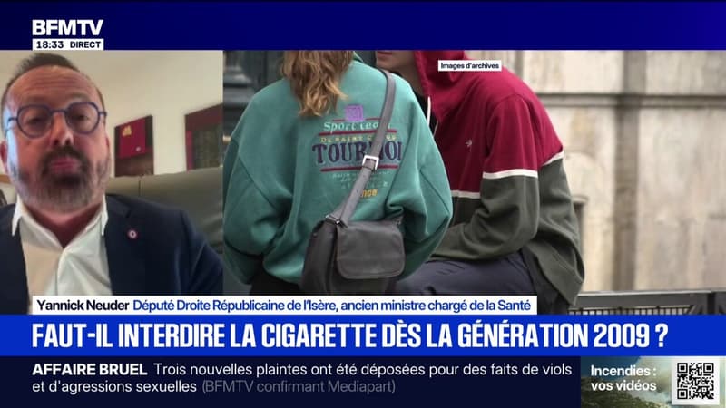 Interdire la cigarette aux personnes nées après 2009: "On a suffisamment d'éléments pour expliquer à notre jeunesse qu'elle peut vivre sans tabac", estime Yannick Neuder, ancien ministre chargé de la Santé
