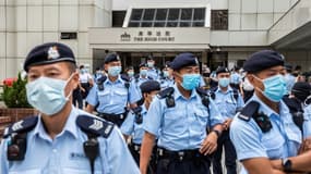 La police le 30 juillet 2021 à Hong Kong