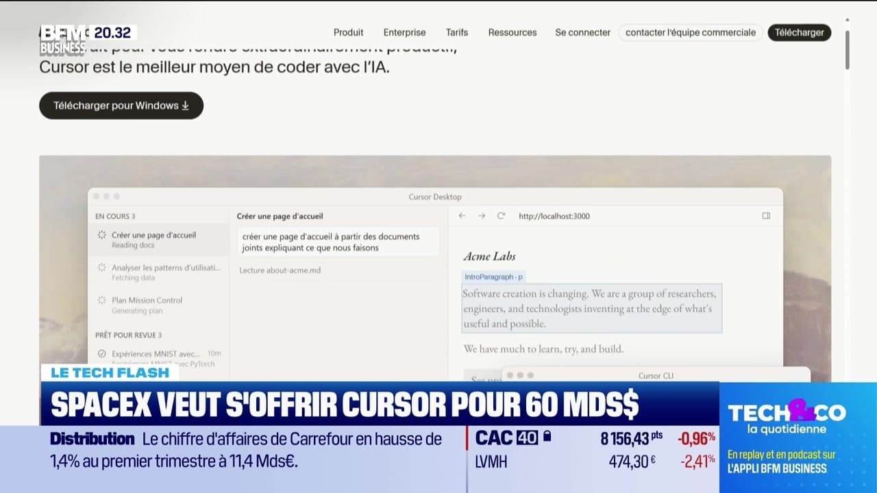 Le Tech Flash : SpaceX veut s'offrir Cursor pour 60 milliards de ...