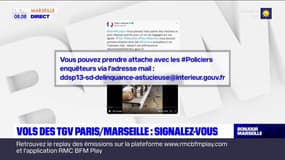 Un appel à victimes lancé après les multiples vols dans les TGV Paris-Marseille