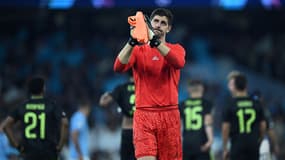 Thibaut Courtois après la demi-finale retour de Ligue des champions entre le Real Madrid et Manchester City, 17 mai 2023