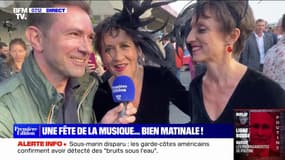 Fête de la musique: Caroline Loeb, l'interprète du tube "C'est la ouate", chante à Rungis