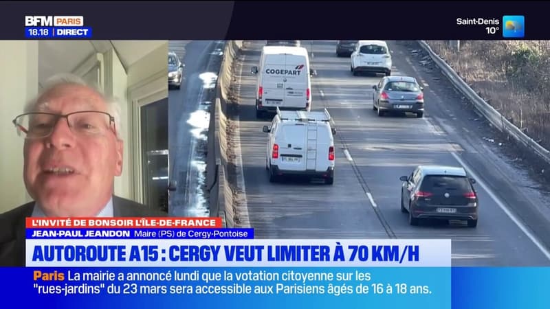 Une baisse de la vitesse maximale sur l'A15? Jean-Paul Jeandon, maire de Cergy,...