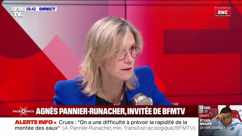 Prévisions des inondations: Agnès Pannier-Runacher estime que le budget n'est aujourd'hui 