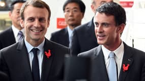 Emmanuel Macron et Manuel Valls lors de leur voyage commun au Japon début octobre 