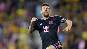 Lionel Messi célèbre son but contre Columbus lors de la victoire de l'Inter Miami (2-3, MLS), le 2 octobre 2024