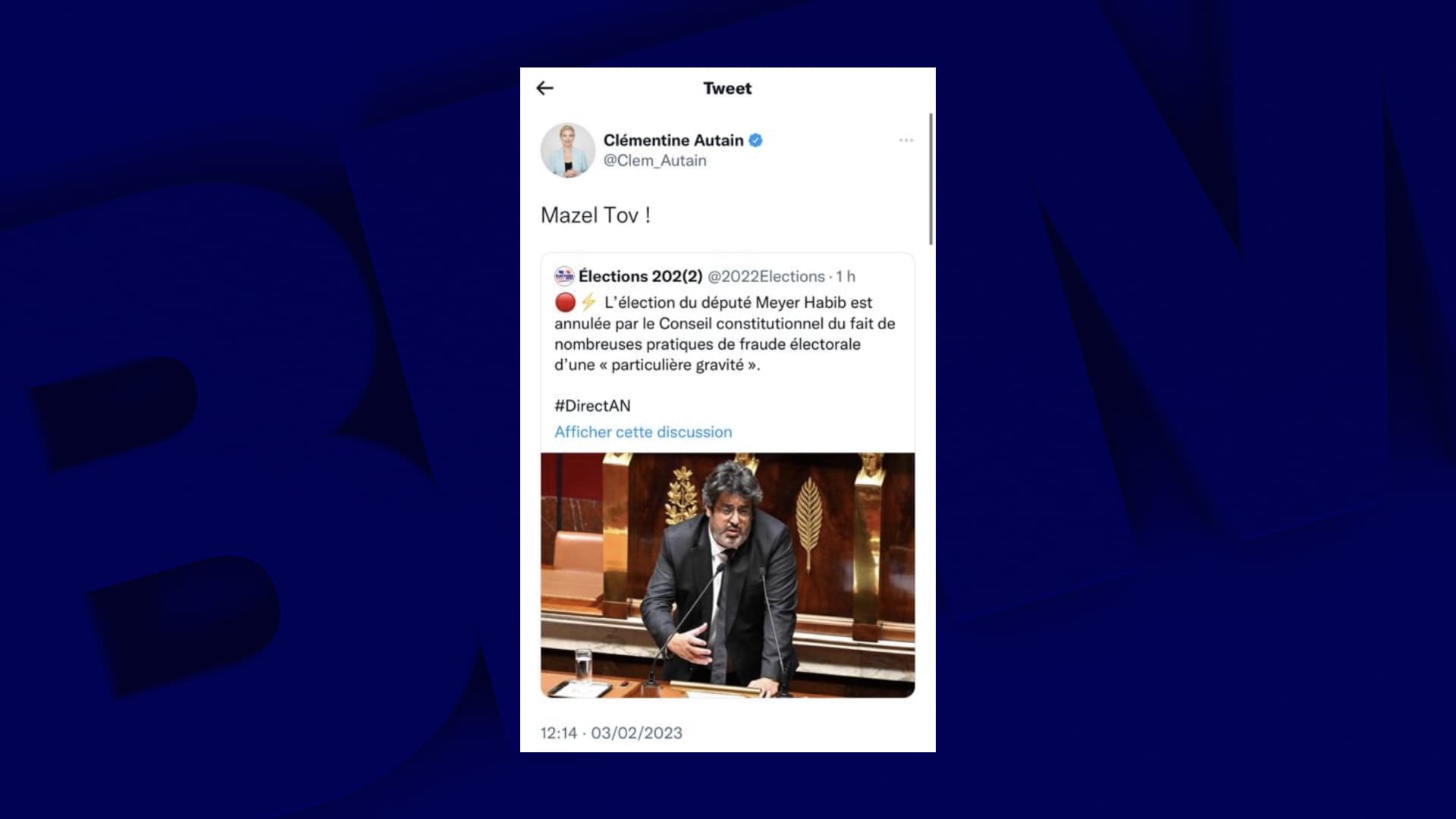 Le tweet de Clémentine Autain, depuis supprimé.