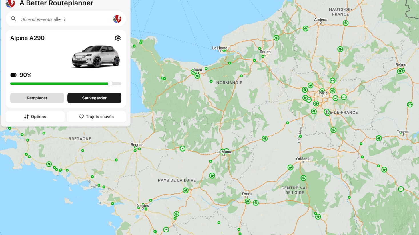 La version web de A Better Route Planner. La version web de A Better Route Planner.