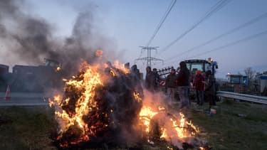 Les agriculteurs, le 7 février, sur le périphérique toulousain.