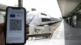 La présentation d'un pass sanitaire est obligatoire pour accéder à certains services, comme ici avant d'embarquer dans un train à Paris, le 9 août 2021