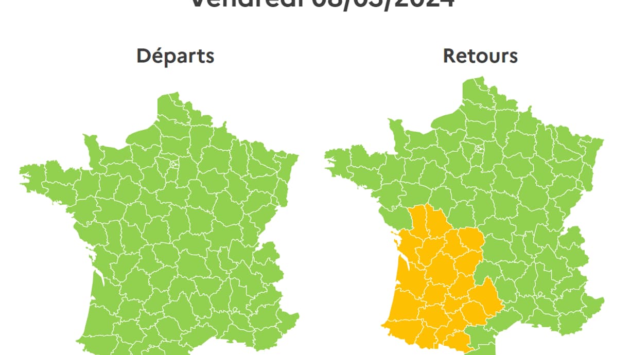 Les prévisions de circulation du vendredi 8 mars 2024 par Bison Futé.