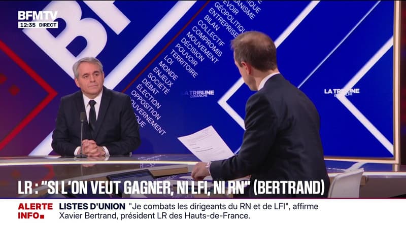 "Il doit être clair", déclare Xavier Bertrand (LR) à propos de Bruno Retailleau et de sa position vis-à-vis RN