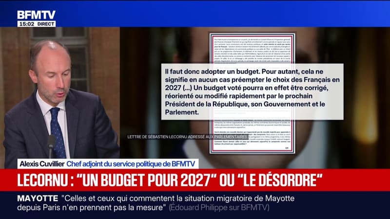 Sébastien Lecornu somme les députés de voter "un budget pour 2027" faute de quoi le pays risque "le désordre économique"