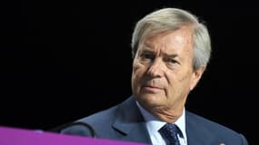 Vincent Bolloré le 19 avril 2018 lors d'une réunion du groupe Vivendi à Paris