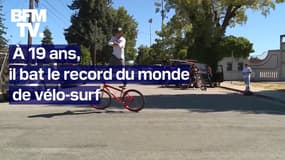  À 19 ans, il bat le record du monde de vélo-surf 