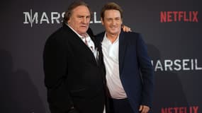 Gérard Depardieu et Benoît Magimel à la première de Marseille le 4 avril 2016